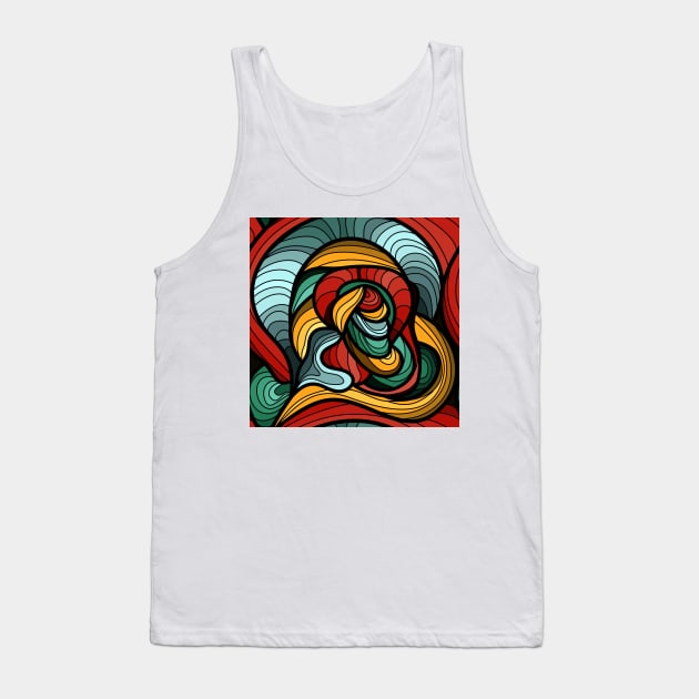 Abstract Art Curves Tank Top by Makanahele